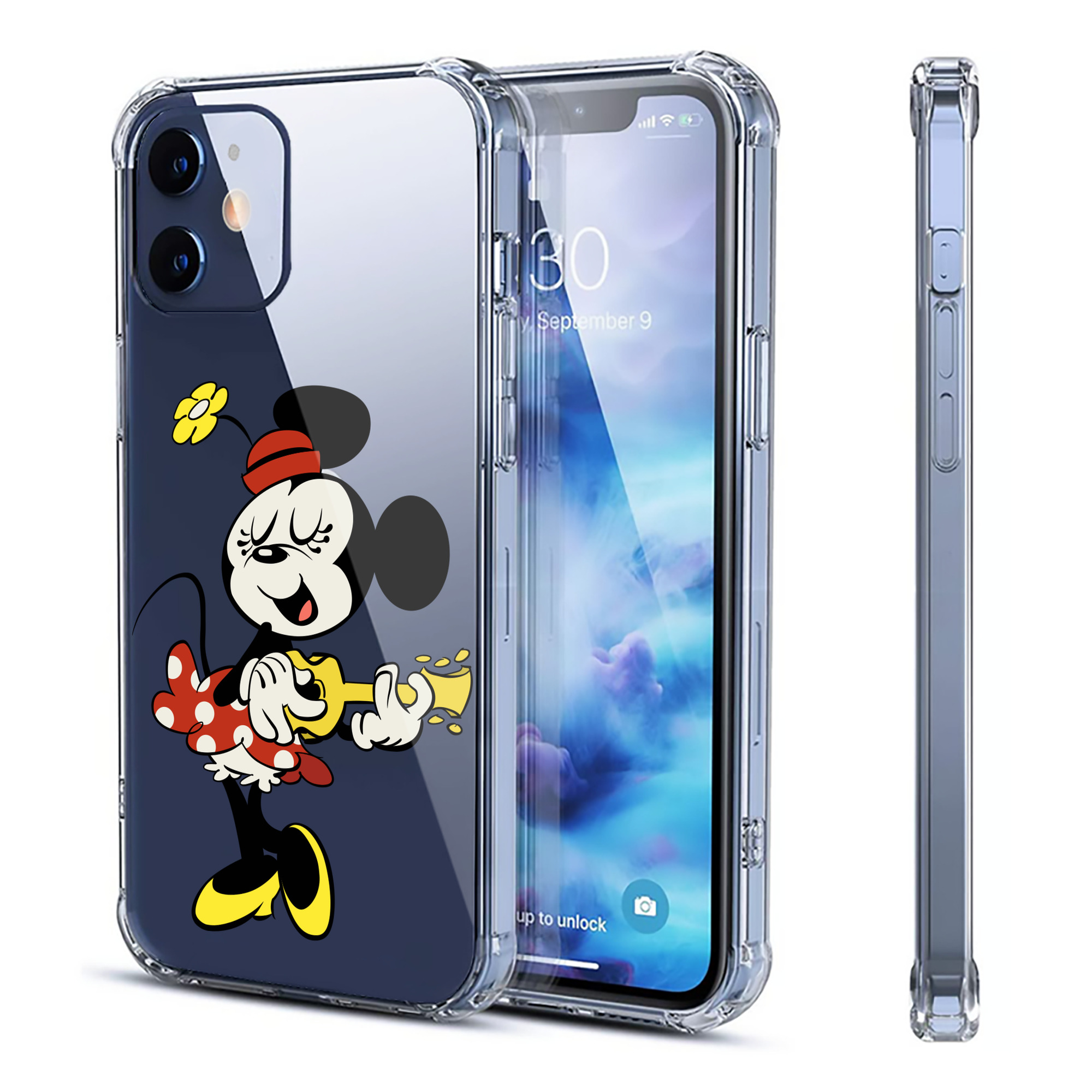 （画像用） ミッキーマウス Mickey Mouse 【iPhone 12シリーズ対応】透明スマホケース（クリアソフトケース）